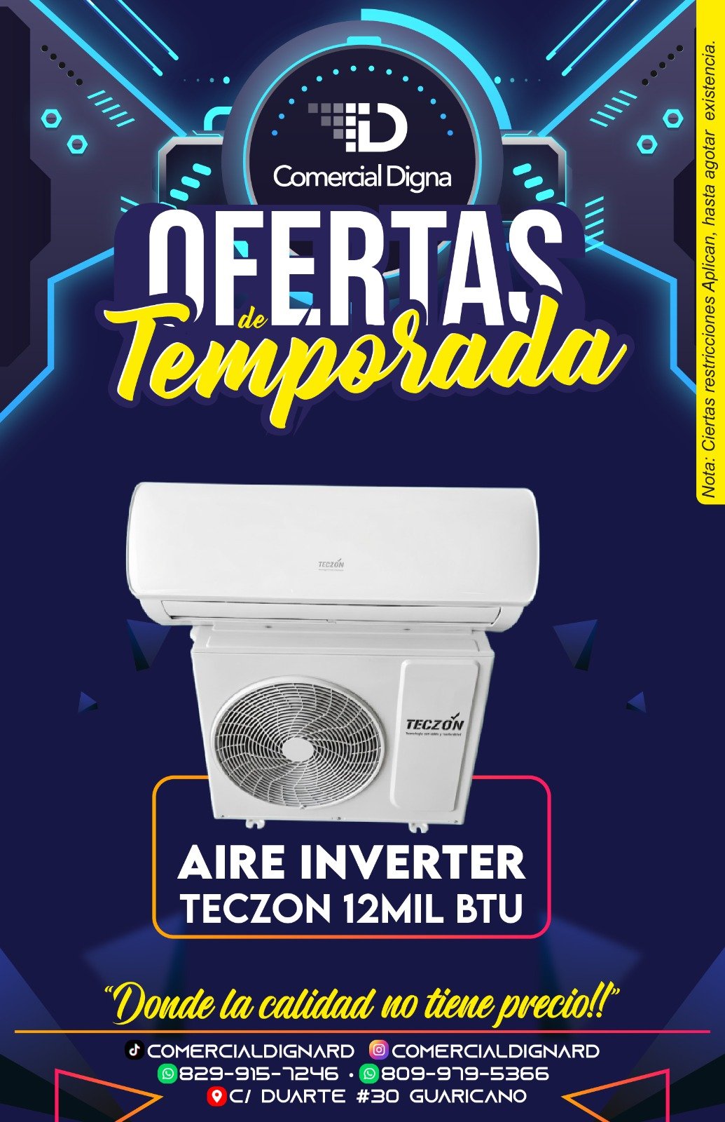 Aire inverter Teczon en promocion